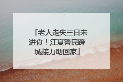 老人走失三日未进食！江夏警民跨城接力助回家