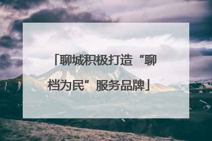 聊城积极打造“聊档为民”服务品牌
