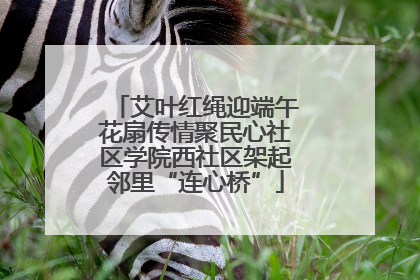 艾叶红绳迎端午花扇传情聚民心社区学院西社区架起邻里“连心桥”