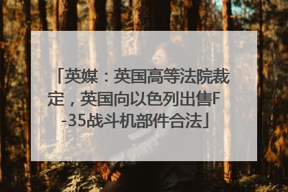 英媒：英国高等法院裁定，英国向以色列出售F-35战斗机部件合法