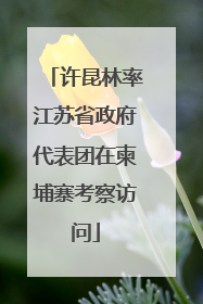 许昆林率江苏省政府代表团在柬埔寨考察访问