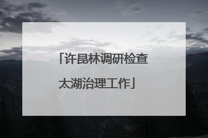许昆林调研检查太湖治理工作