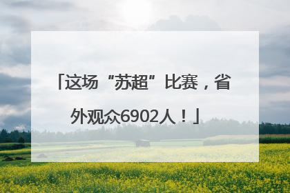 这场“苏超”比赛，省外观众6902人！