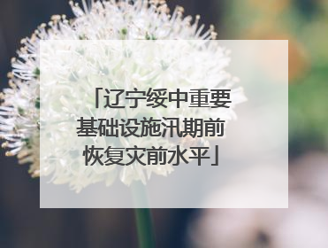 辽宁绥中重要基础设施汛期前恢复灾前水平