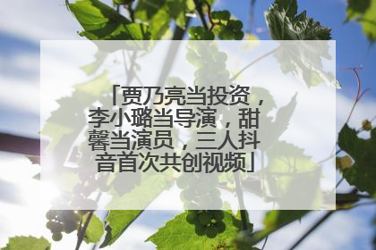贾乃亮当投资，李小璐当导演，甜馨当演员，三人抖音首次共创视频