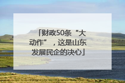 财政50条“大动作”，这是山东发展民企的决心