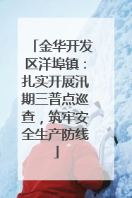 金华开发区洋埠镇：扎实开展汛期三普点巡查，筑牢安全生产防线
