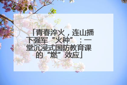 青春淬火，连山播下强军“火种”：一堂沉浸式国防教育课的“燃”效应