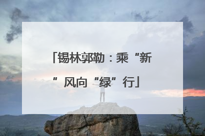 锡林郭勒：乘“新”风向“绿”行