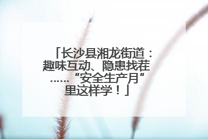 长沙县湘龙街道：趣味互动、隐患找茬……“安全生产月”里这样学！