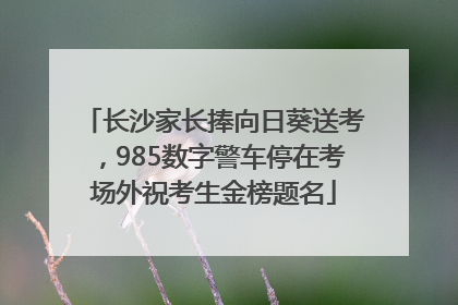 长沙家长捧向日葵送考，985数字警车停在考场外祝考生金榜题名