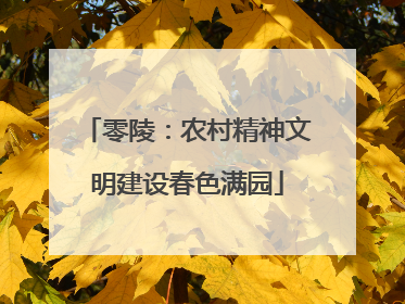 零陵：农村精神文明建设春色满园
