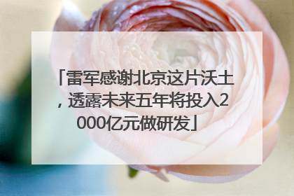 雷军感谢北京这片沃土，透露未来五年将投入2000亿元做研发