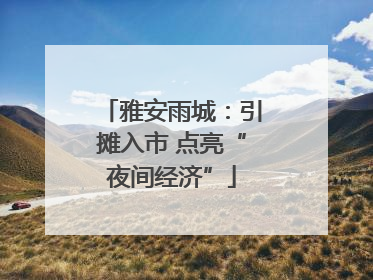 雅安雨城：引摊入市 点亮“夜间经济”