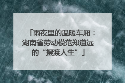 雨夜里的温暖车厢：湖南省劳动模范郑道远的“摆渡人生”