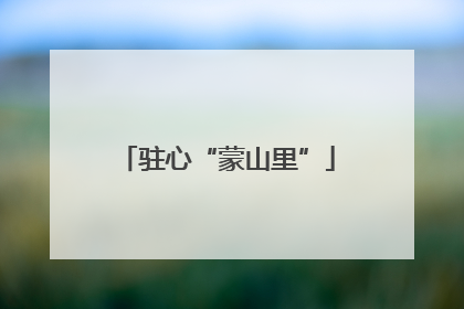 驻心“蒙山里”