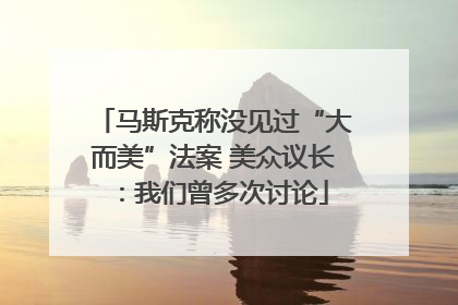 马斯克称没见过“大而美”法案 美众议长：我们曾多次讨论