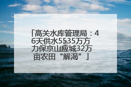 高关水库管理局：46天供水5535万方 力保京山应城32万亩农田“解渴”
