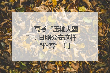高考“压轴大题”，日照公安这样“作答”！