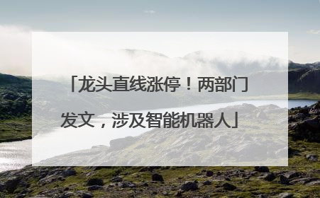 龙头直线涨停！两部门发文，涉及智能机器人