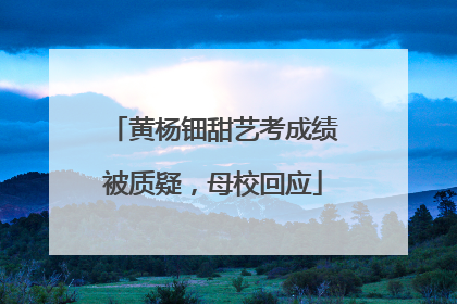黄杨钿甜艺考成绩被质疑，母校回应