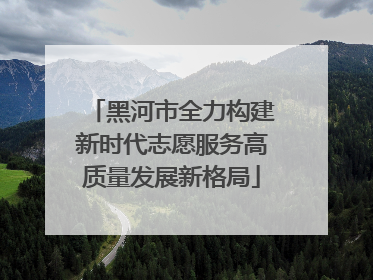 黑河市全力构建新时代志愿服务高质量发展新格局
