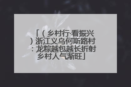 （乡村行·看振兴）浙江义乌何斯路村：龙粽越包越长折射乡村人气渐旺