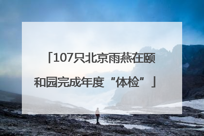 107只北京雨燕在颐和园完成年度“体检”