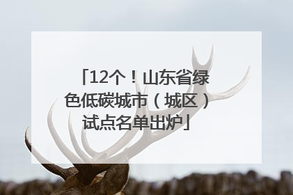 12个！山东省绿色低碳城市（城区）试点名单出炉