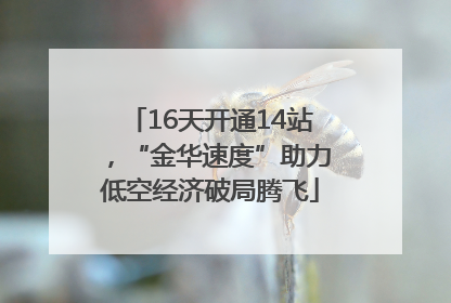 16天开通14站，“金华速度”助力低空经济破局腾飞