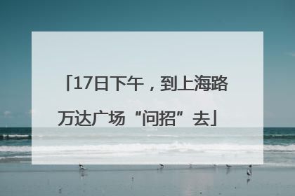 17日下午，到上海路万达广场“问招”去