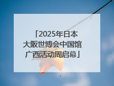 2025年日本大阪世博会中国馆广西活动周启幕
