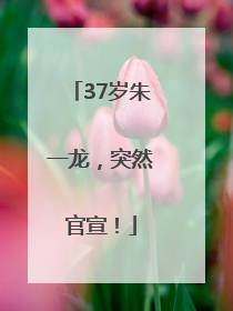 37岁朱一龙，突然官宣！